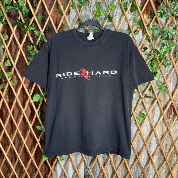 Vintage Y2K ride hard Snowbird utah snowboard 2000s t-shirt - Picture 1 of 4